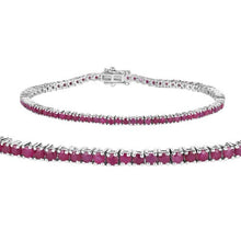 Load image into Gallery viewer, Genuine Ruby 925 Sterling Silver Bracelet