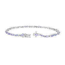 Load image into Gallery viewer, Genuine Tanzanite 925 Sterling Silver Bracelet
