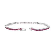Load image into Gallery viewer, Genuine Ruby 925 Sterling Silver Bracelet