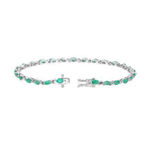 Load image into Gallery viewer, Genuine Zambian Emerald 925 Sterling Silver Bracelet