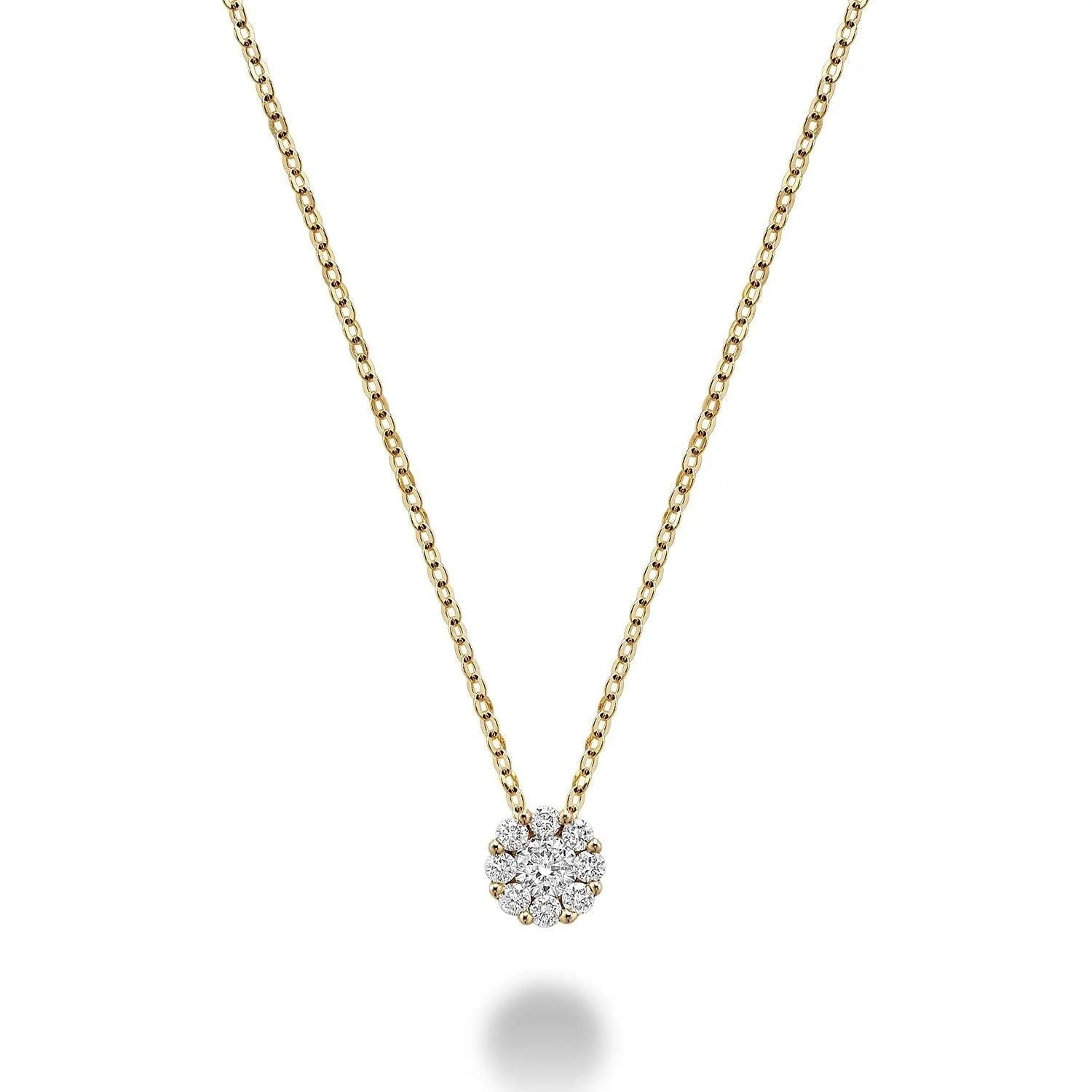 10k Gold Cluster Diamond Necklace