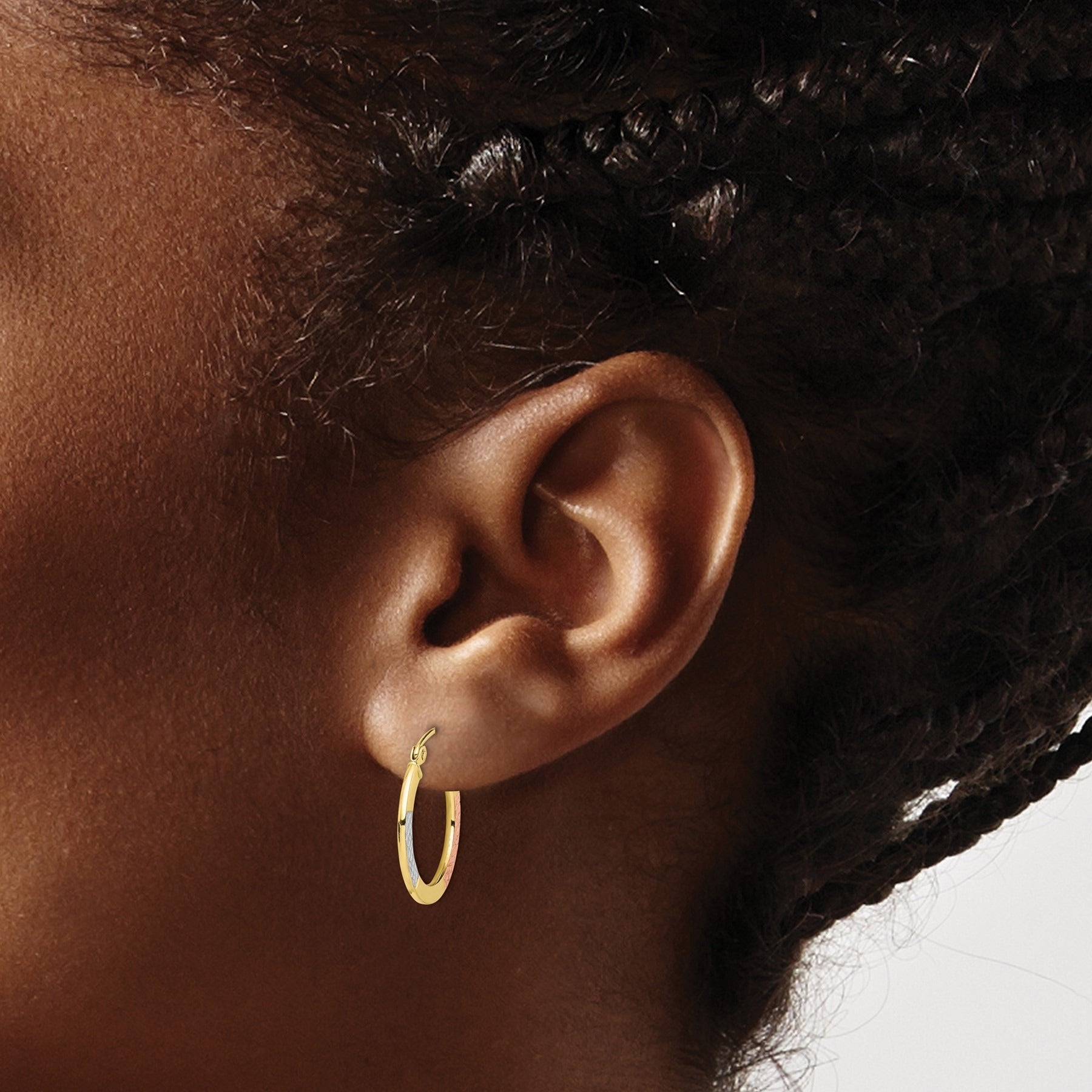 10K Gold Round Hoop Earrings
