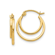 Load image into Gallery viewer, 14K Gold Hinged Double Hoop Earrings