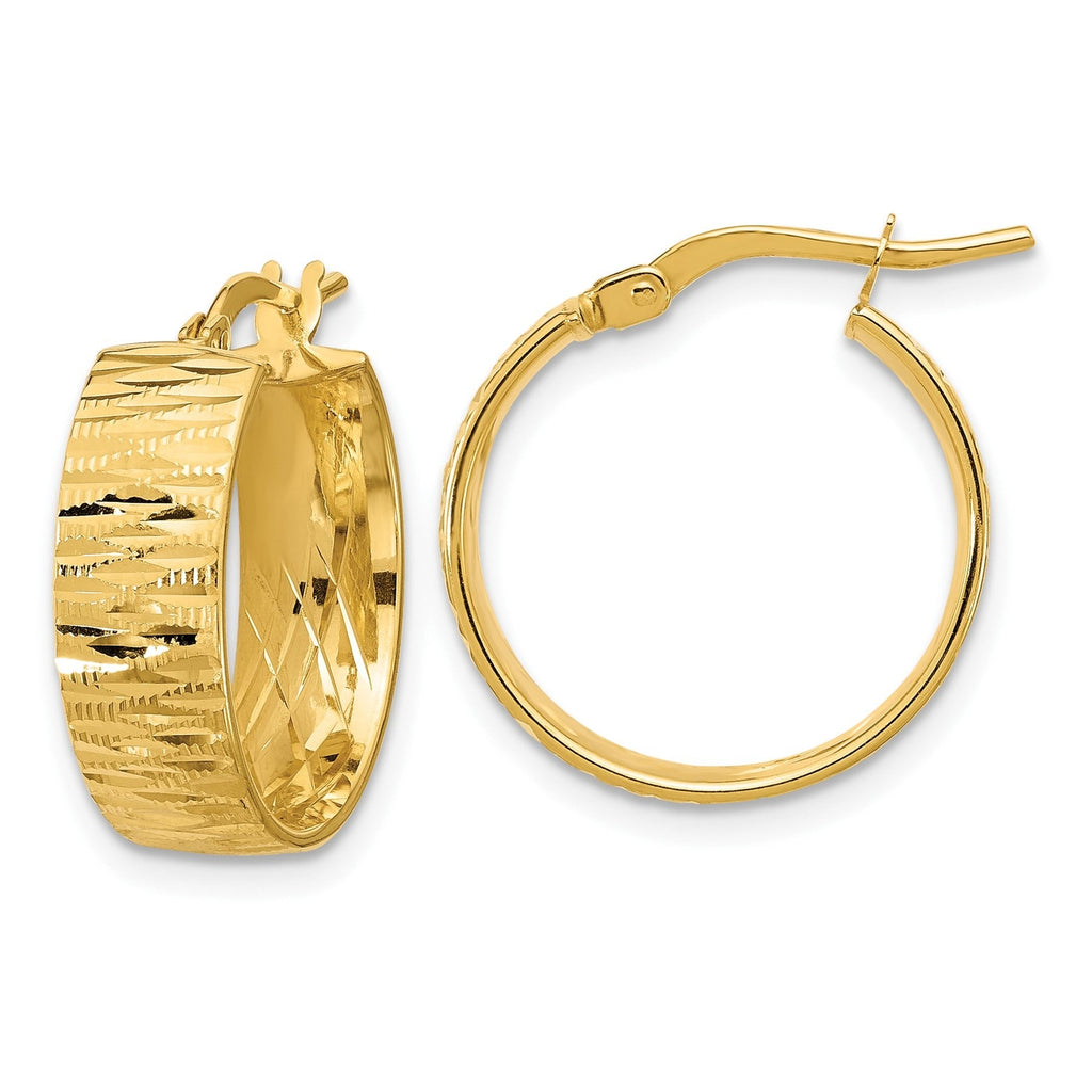 14K Gold Lightweight Round Hoops Earrings