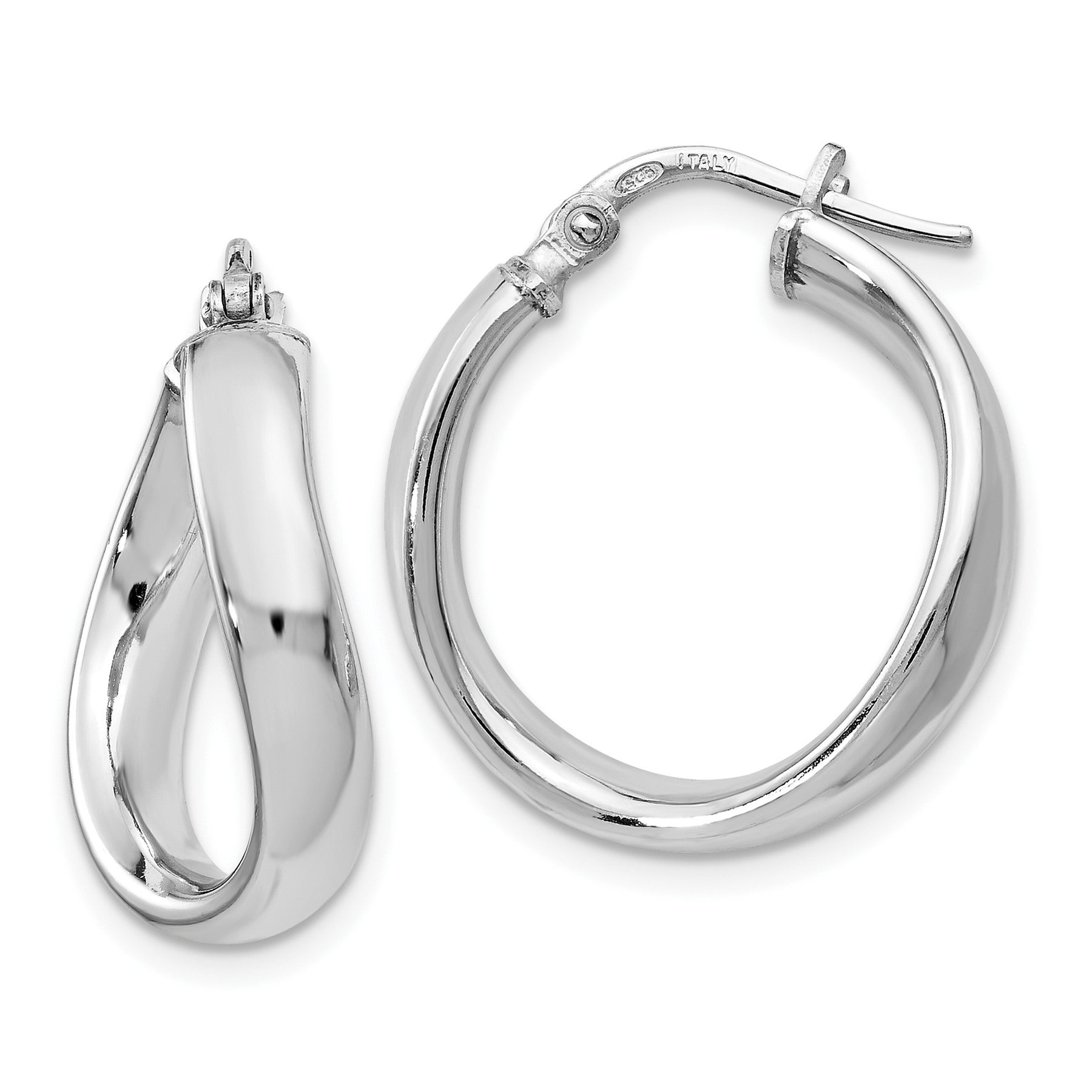 Silver Twist Hoop Earrings