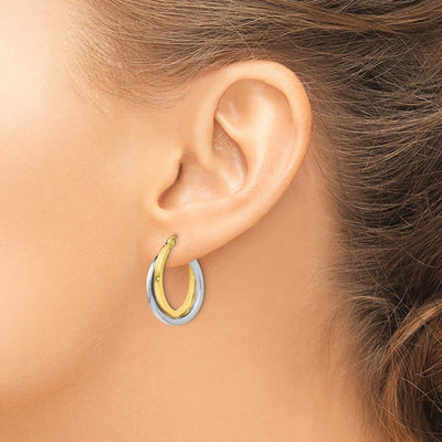 10K Gold Double hoops Earrings