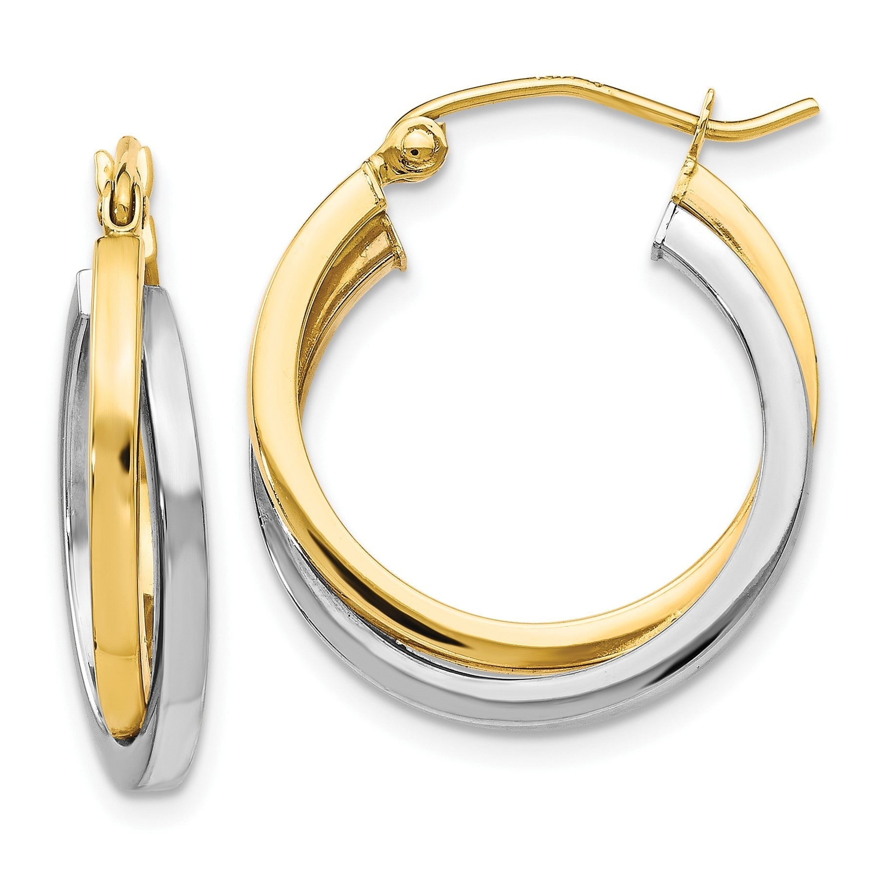 10K Gold Double hoops Earrings