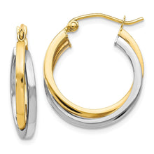 Load image into Gallery viewer, 10K Gold Double hoops Earrings