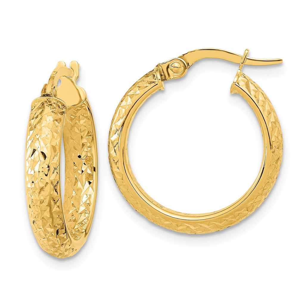 14K Gold Inside Out Hoop Earrings