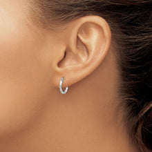 Load image into Gallery viewer, 14k White Gold Twisted Hoop Earring
