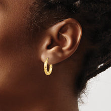 Load image into Gallery viewer, Diamond-cut 14K Gold Hoop Earrings
