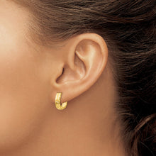 Load image into Gallery viewer, 14K Gold Diamond Cut Huggie Hoop Earrings