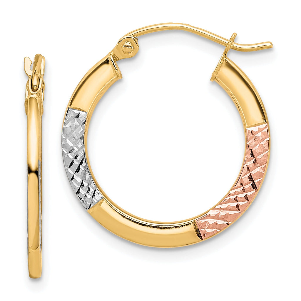 10K Gold Round Hoop Earrings