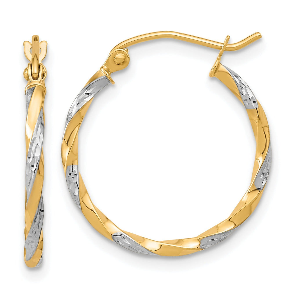 10k Gold Hollow Twisted Hoop Earrings