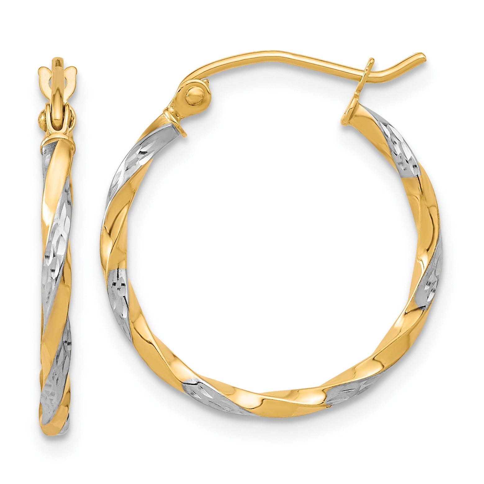 10k Gold Hollow Twisted Hoop Earrings