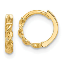 Load image into Gallery viewer, 14K Gold Twisted Hinged Hoop Earrings