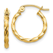 Load image into Gallery viewer, Twisted 14k Gold Hoops Earrings