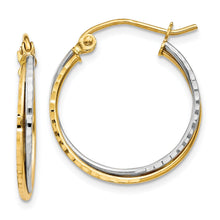 Load image into Gallery viewer, 14K Gold Diamond Cut Hoops Earrings