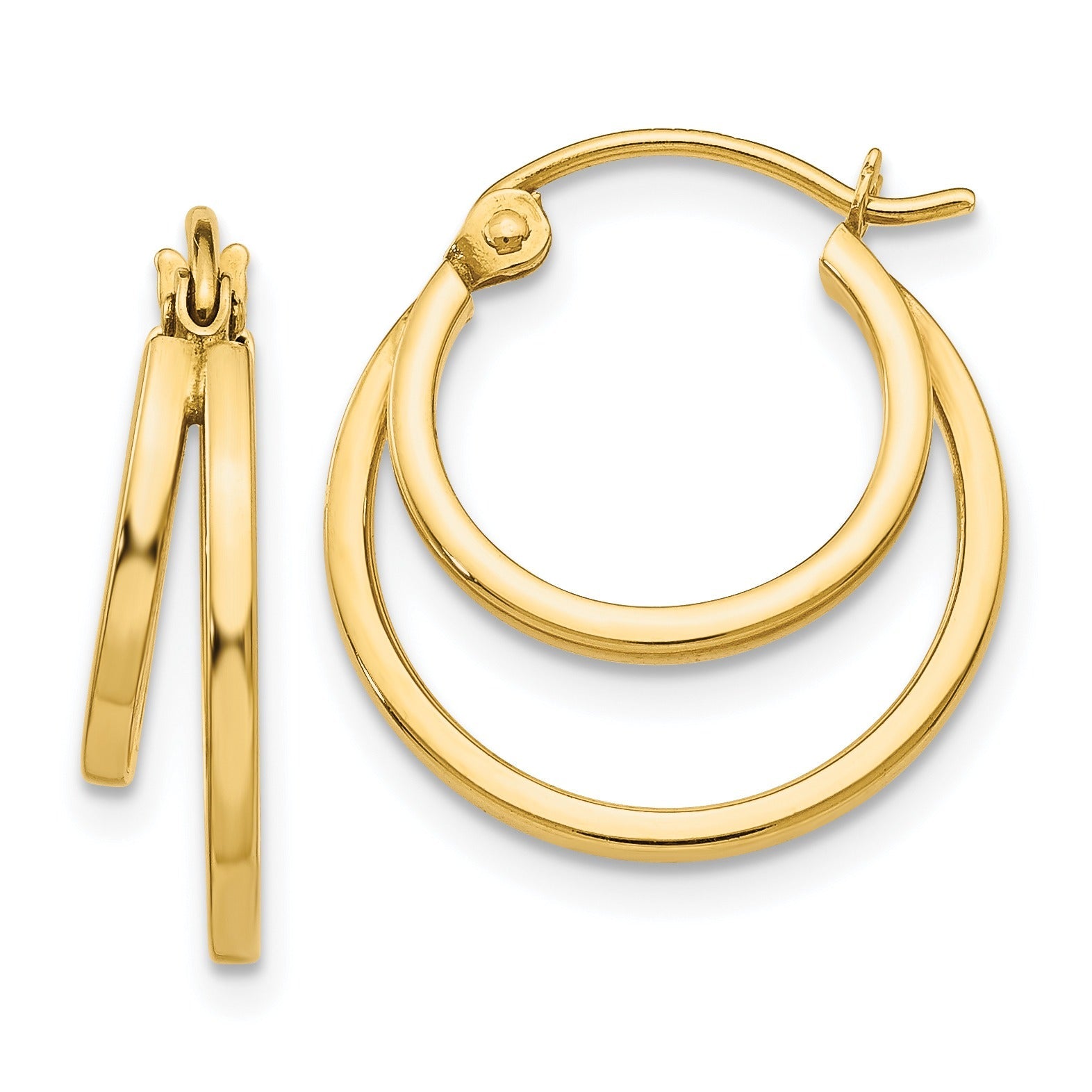 14K Gold Double Hoop Earrings
