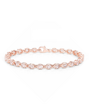 Load image into Gallery viewer, Genuine Morganite 925 Sterling Silver Bracelet