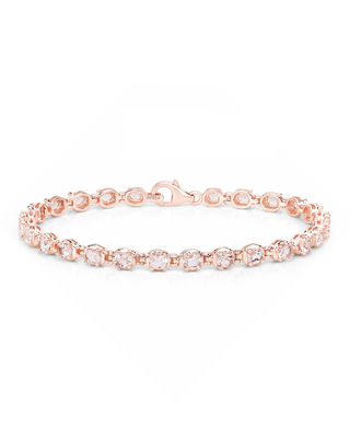 Genuine Morganite 925 Sterling Silver Bracelet