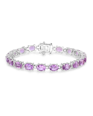 Genuine Amethyst 925 Sterling Silver Bracelet