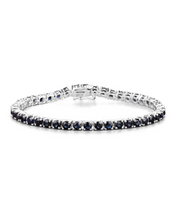 Load image into Gallery viewer, Genuine Blue Sapphire 925 Sterling Silver Bracelet