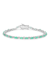 Load image into Gallery viewer, Genuine Emerald 925 Sterling Silver Bracelet