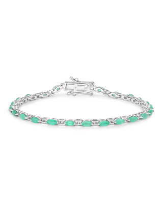 Genuine Emerald 925 Sterling Silver Bracelet