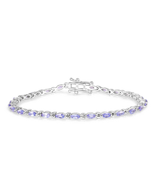 Genuine Tanzanite 925 Sterling Silver Bracelet