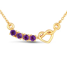 Load image into Gallery viewer, Genuine Amethyst Necklace with Heart and Infinity