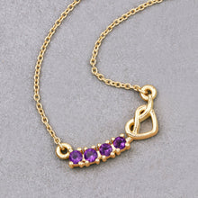 Load image into Gallery viewer, Genuine Amethyst Necklace with Heart and Infinity