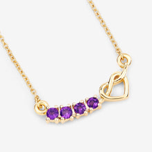 Load image into Gallery viewer, Genuine Amethyst Necklace with Heart and Infinity