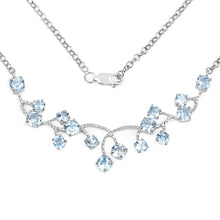 Load image into Gallery viewer, Genuine Blue Topaz Silver Bib Necklace