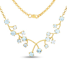 Load image into Gallery viewer, Genuine Sky Blue Topaz Silver BIB Necklace