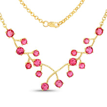 Load image into Gallery viewer, Genuine Pink Topaz BIB Silver Necklace