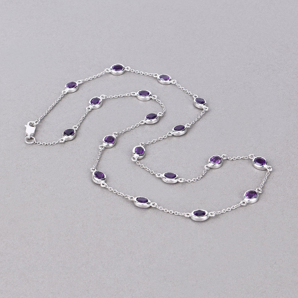 Genuine Amethyst By The Yard Necklace