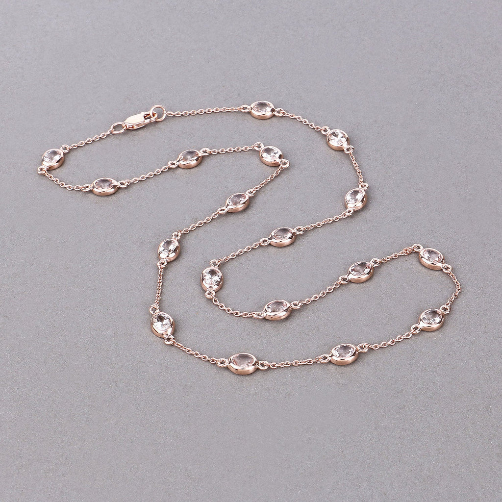 Genuine Morganite By The Yard Necklace