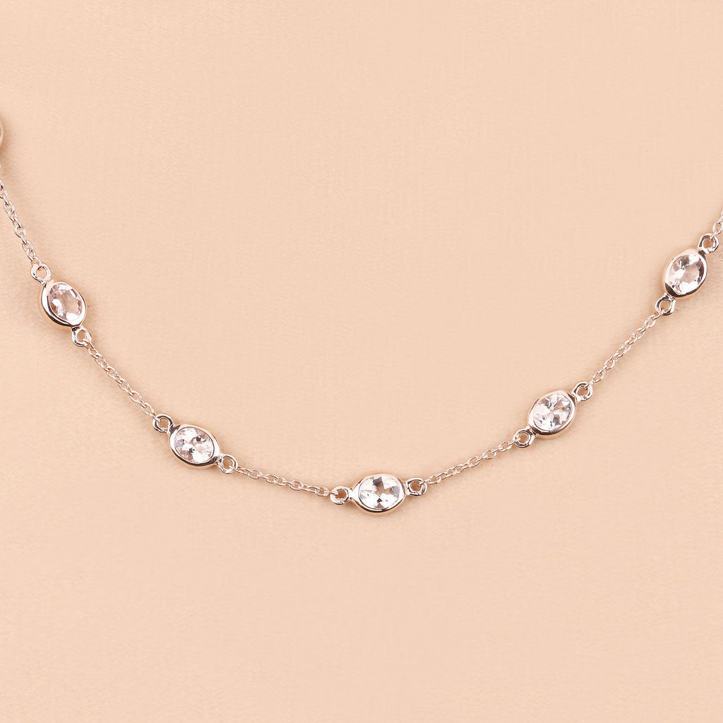 Genuine Morganite By The Yard Necklace