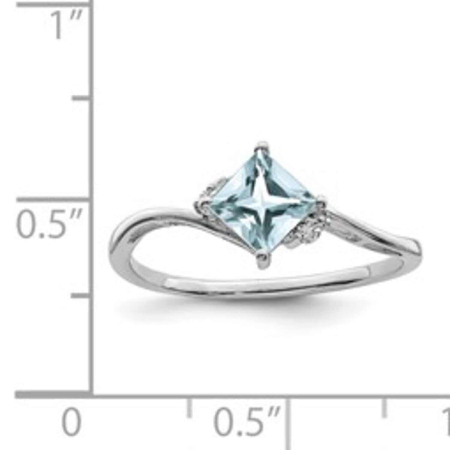 Diamond and Aquamarine Bypass Ring