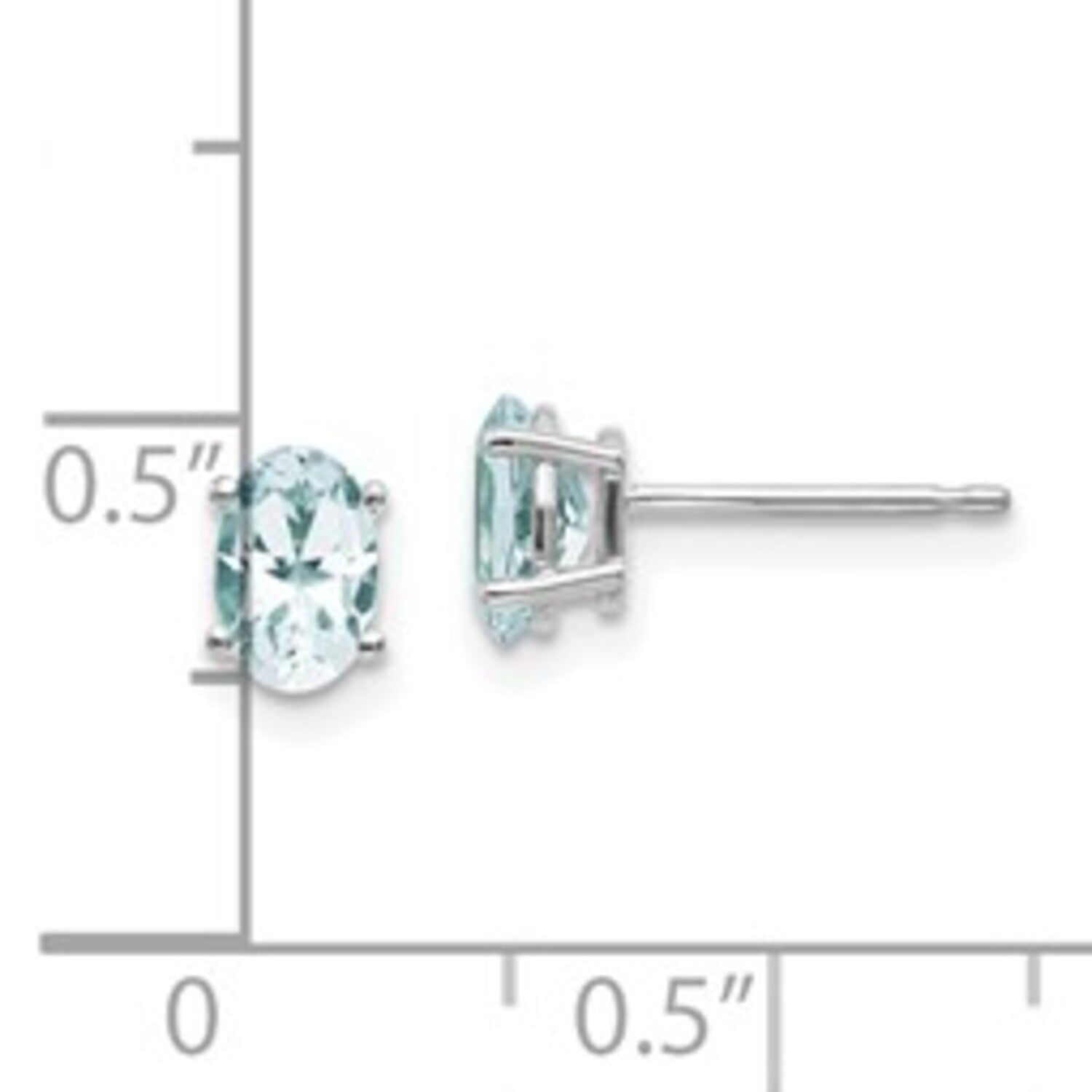 14k White Gold Aquamarine Earrings