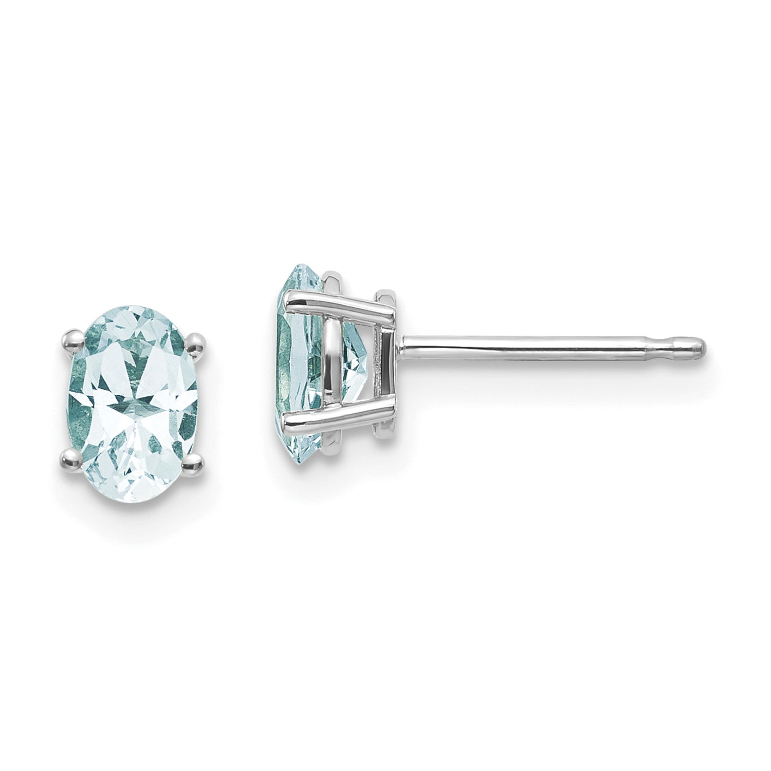 14k White Gold Aquamarine Earrings