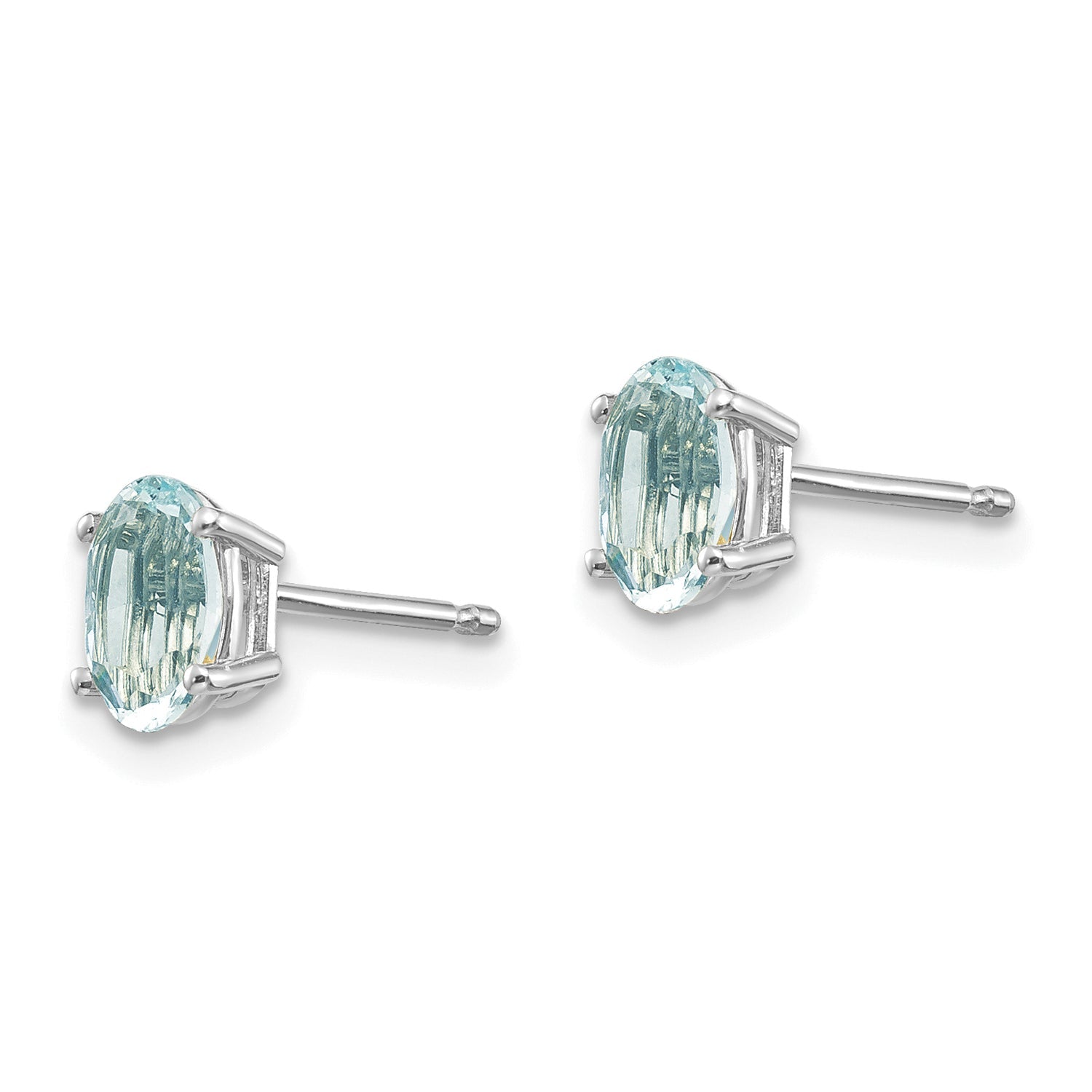 14k White Gold Aquamarine Earrings