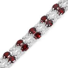 Load image into Gallery viewer, Natural Garnet &amp; White Topaz Bracelet