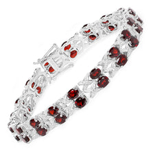 Load image into Gallery viewer, Natural Garnet &amp; White Topaz Bracelet