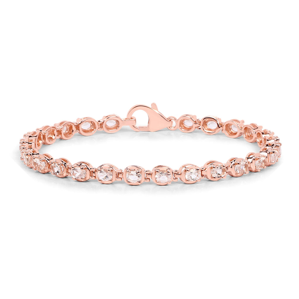 Genuine Pink Morganite Tennis Bracelet