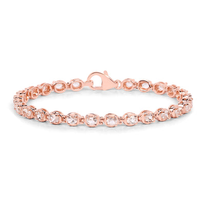 Genuine Pink Morganite Tennis Bracelet
