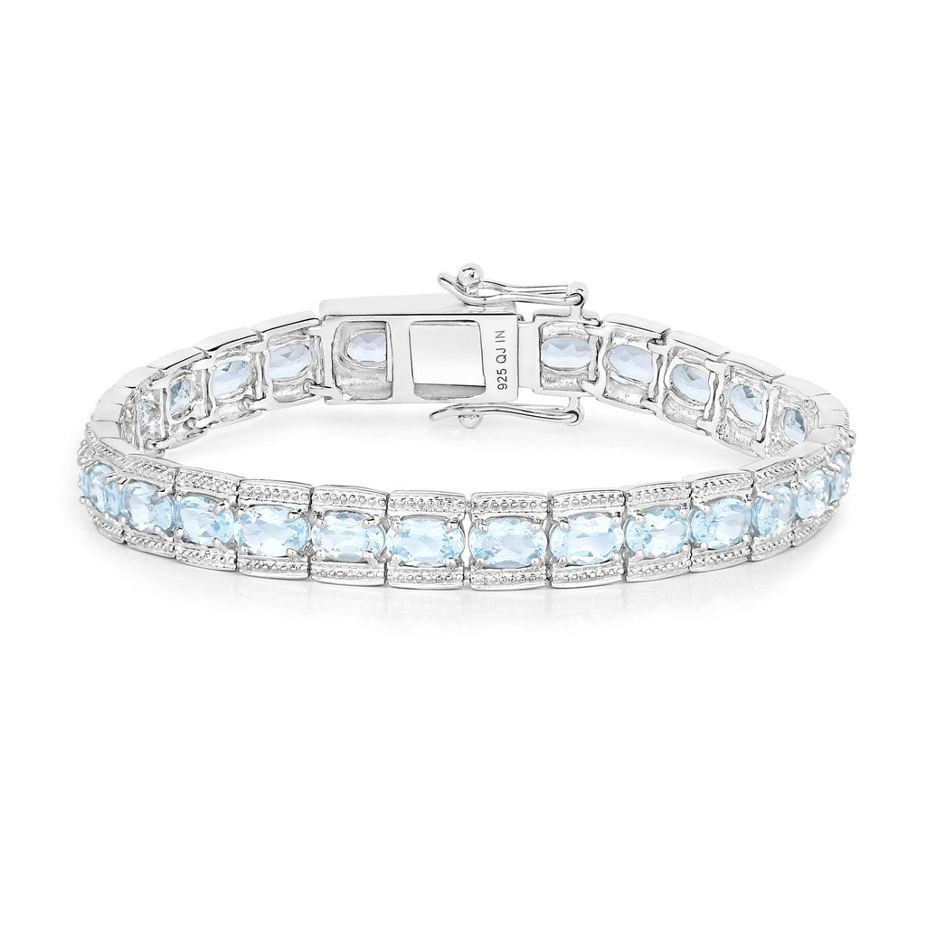 Genuine Blue Topaz Tennis Bracelet