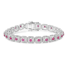 Load image into Gallery viewer, Genuine Johnson Pink Ruby Tennis Bracelet
