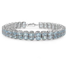 Load image into Gallery viewer, Genuine Blue Topaz Bracelet Silver